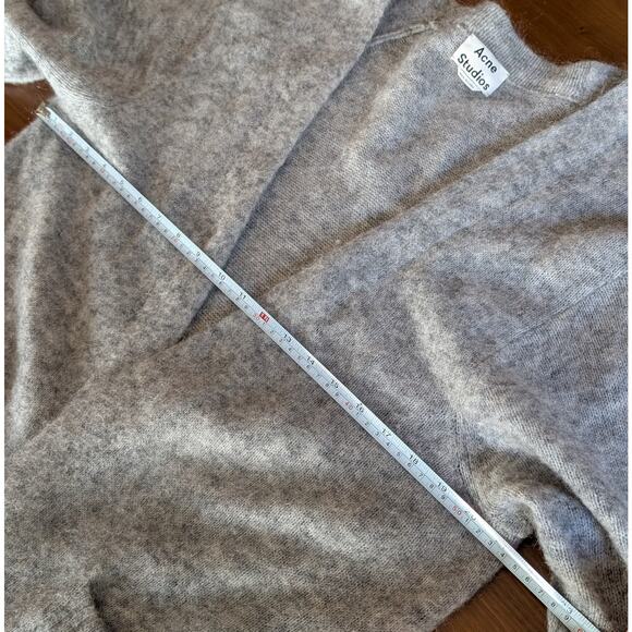 Acne Studios Gray Raya Mohair Open Front Cardigan Knit Sweater, Size XS - Picture 5 of 7
